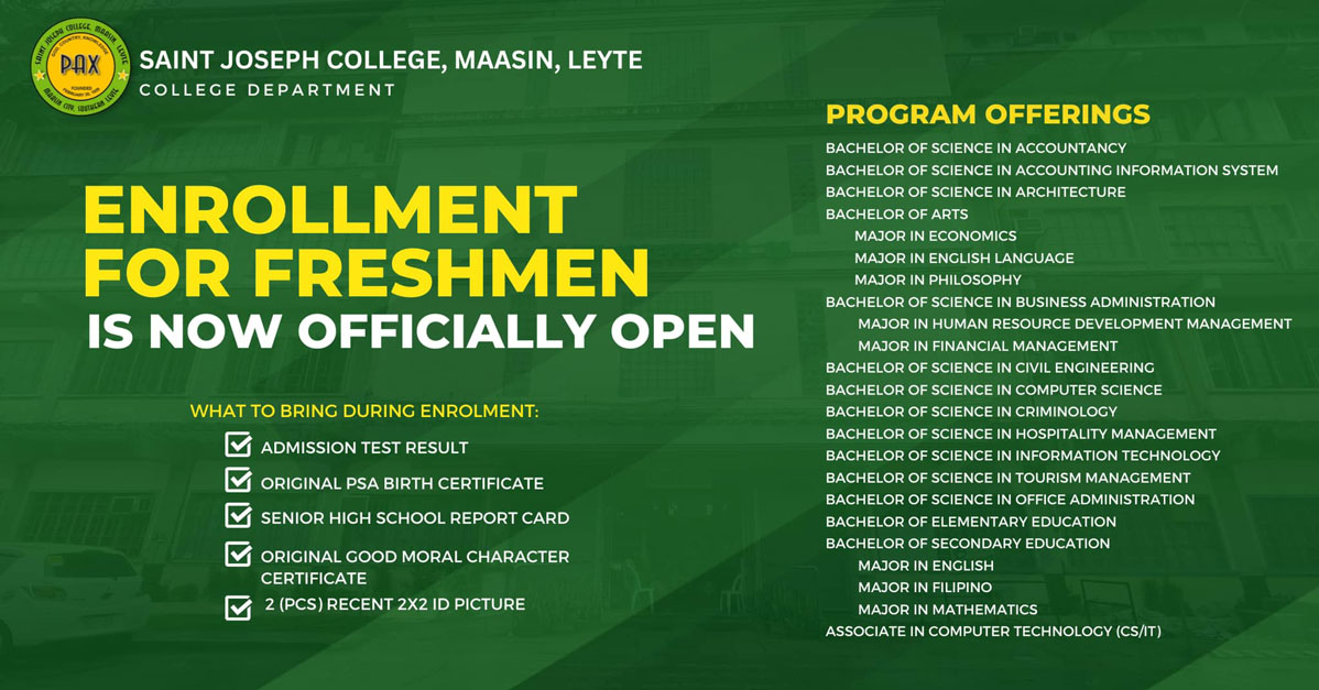enrollment schedule for freshmen