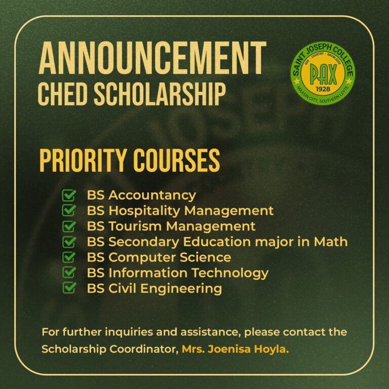 𝐂𝐇𝐄𝐃 𝐒𝐜𝐡𝐨𝐥𝐚𝐫𝐬𝐡𝐢𝐩 𝐍𝐨𝐰 𝐎𝐩𝐞𝐧 𝐚𝐭 𝐒𝐚𝐢𝐧𝐭 𝐉𝐨𝐬𝐞𝐩𝐡 𝐂𝐨𝐥𝐥𝐞𝐠𝐞!