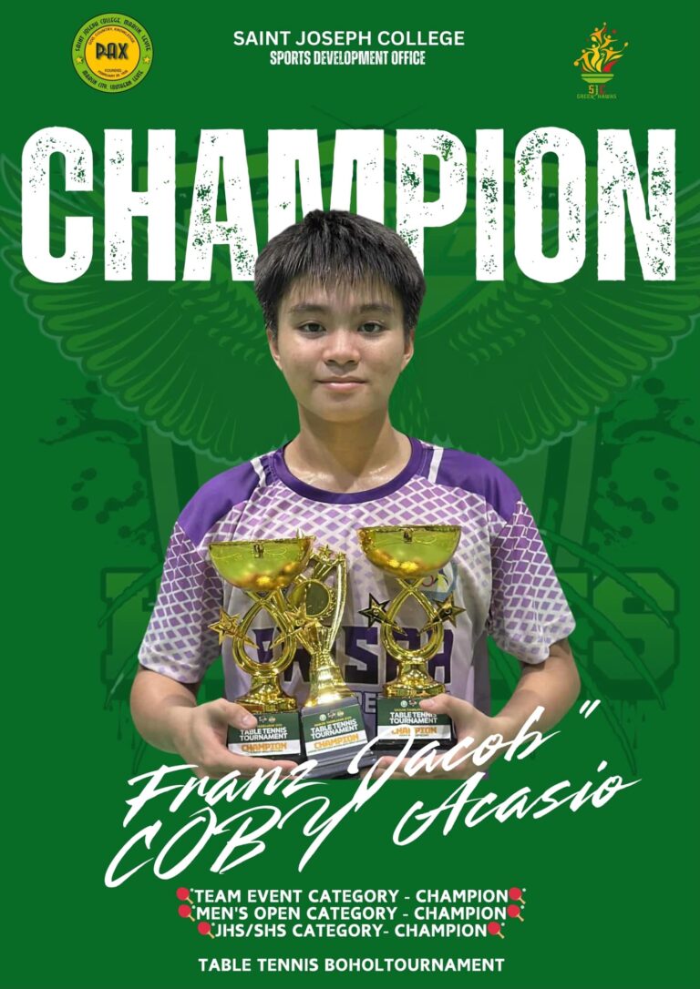 Congratulations, Franz Jacob Coby Acasio! The entire SJCEF proudly stands with you as you continue to transcend boundaries and excel in sports. Your dedication and passion inspire us all.