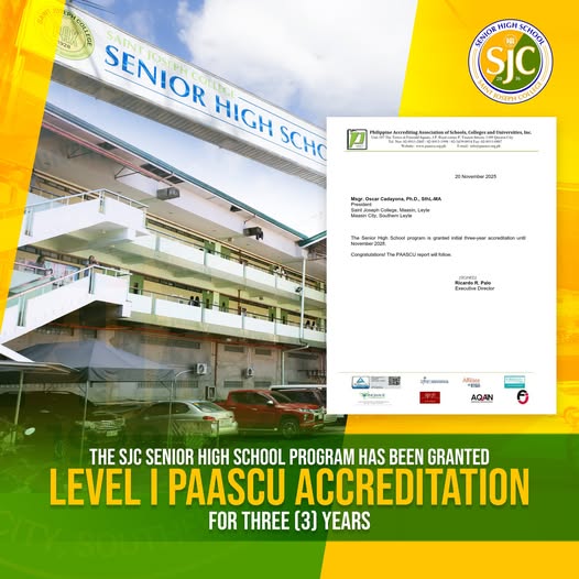 LOOK | The Senior High School program has been granted Level I PAASCU Accreditation for three (3) years.