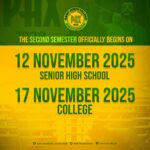 Second Semester Begins on November 12 & 17, 2025