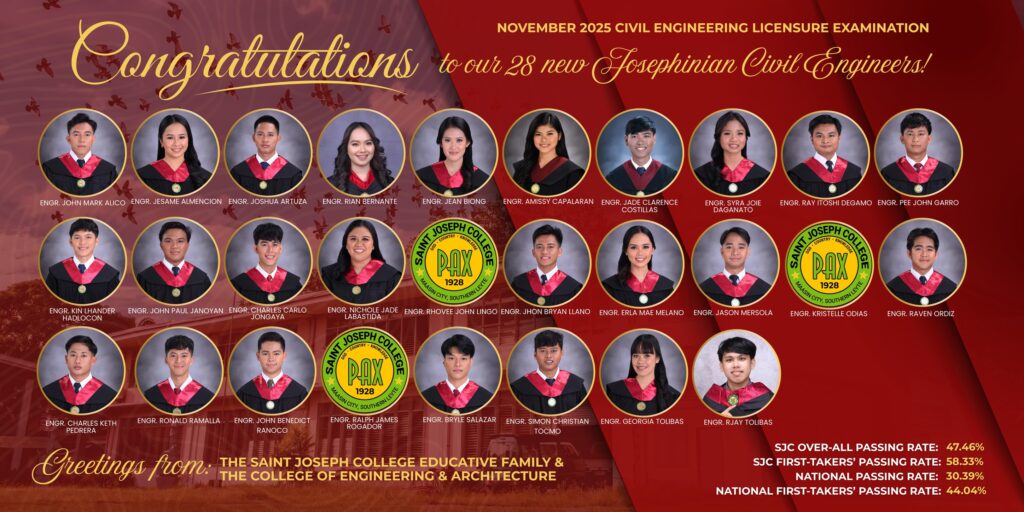 The SJC College of Engineering and Architecture proudly celebrates the success of our 28 new Josephinian Civil Engineers!