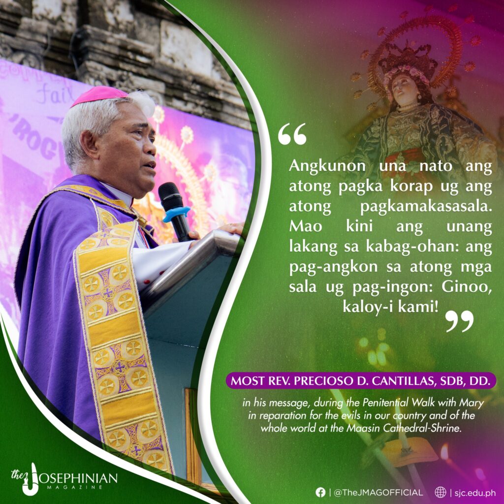 “Angkunon una nato ang atong pagka korap ug ang atong pagkamakasasala. Mao kini ang unang lakang sa kabag-ohan: ang pag-angkon sa atong mga sala ug pag-ingon: Ginoo, kaloy-i kami!”