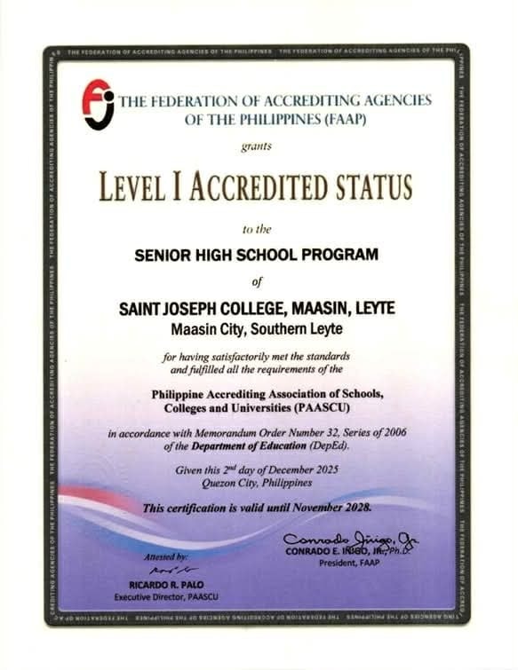 Another success for Saint Joseph College – Senior High School Department!