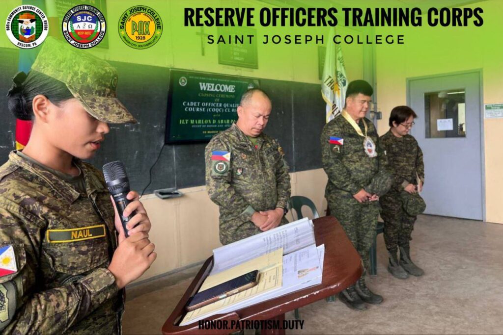 The Cadet Officers Qualifying Course (COQC) Closing Ceremony marks on the 8th day of March 2026 (SIDLAK- MATIKAS CL 01-2026).